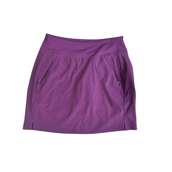 Athleta Dresses & Skirts - Athleta Burgundy Active Skort Skirt Size 0 Pockets Zip Pockets